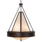 Meyda Lighting Obsidian 36" 6-Light Mahogany Bronze Pendant Light With Whitestone Idalight Shade