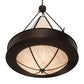 Meyda Lighting Obsidian 36" 6-Light Mahogany Bronze Pendant Light With Whitestone Idalight Shade