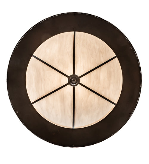 Meyda Lighting Obsidian 36" 6-Light Mahogany Bronze Pendant Light With Whitestone Idalight Shade