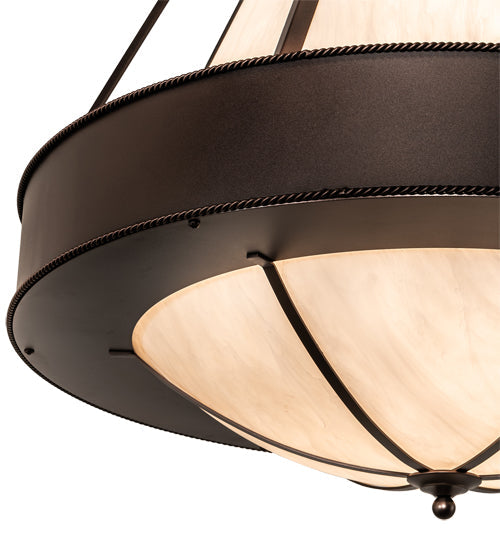 Meyda Lighting Obsidian 36" 6-Light Mahogany Bronze Pendant Light With Whitestone Idalight Shade