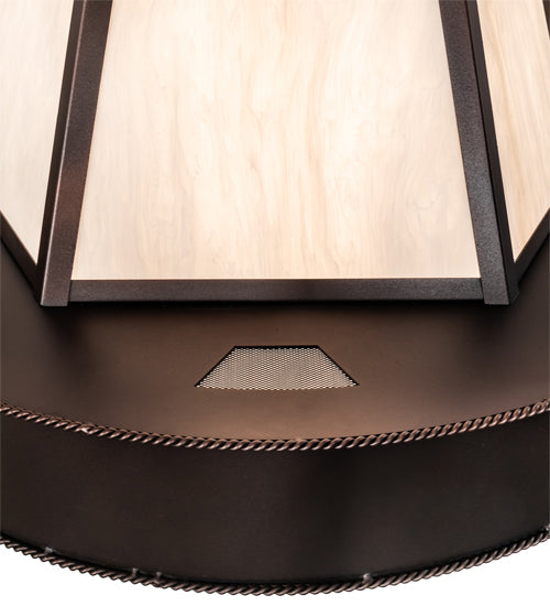 Meyda Lighting Obsidian 36" 6-Light Mahogany Bronze Pendant Light With Whitestone Idalight Shade
