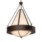 Meyda Lighting Obsidian 36" 6-Light Mahogany Bronze Pendant Light With Whitestone Idalight Shade