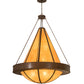 Meyda Lighting Obsidian 60" 12-Light Rusty Nail Pendant Light With Amber Siena Idalight Shade