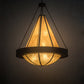 Meyda Lighting Obsidian 60" 12-Light Rusty Nail Pendant Light With Amber Siena Idalight Shade