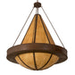 Meyda Lighting Obsidian 60" 12-Light Rusty Nail Pendant Light With Amber Siena Idalight Shade