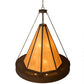 Meyda Lighting Obsidian 60" 12-Light Rusty Nail Pendant Light With Amber Siena Idalight Shade