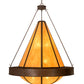 Meyda Lighting Obsidian 60" 12-Light Rusty Nail Pendant Light With Amber Siena Idalight Shade