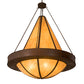 Meyda Lighting Obsidian 60" 12-Light Rusty Nail Pendant Light With Amber Siena Idalight Shade