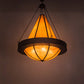 Meyda Lighting Obsidian 60" 12-Light Rusty Nail Pendant Light With Ambra Siena Shade Glass