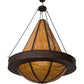 Meyda Lighting Obsidian 60" 12-Light Rusty Nail Pendant Light With Ambra Siena Shade Glass
