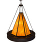 Meyda Lighting Obsidian 60" 12-Light Rusty Nail Pendant Light With Ambra Siena Shade Glass