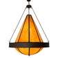 Meyda Lighting Obsidian 60" 12-Light Rusty Nail Pendant Light With Ambra Siena Shade Glass