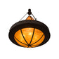 Meyda Lighting Obsidian 60" 12-Light Rusty Nail Pendant Light With Ambra Siena Shade Glass
