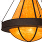 Meyda Lighting Obsidian 60" 12-Light Rusty Nail Pendant Light With Ambra Siena Shade Glass