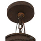 Meyda Lighting Obsidian 60" 12-Light Rusty Nail Pendant Light With Ambra Siena Shade Glass