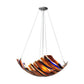 Meyda Lighting Oceano 28" 4-Light Inverted Pendant Light With Multi-Colored Shade Glass
