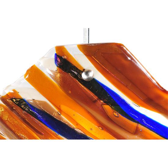 Meyda Lighting Oceano 28" 4-Light Inverted Pendant Light With Multi-Colored Shade Glass