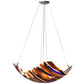 Meyda Lighting Oceano 28" 4-Light Inverted Pendant Light With Multi-Colored Shade Glass
