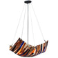 Meyda Lighting Oceano 29" 4-Light Inverted Pendant Light With Multi-Colored Shade Glass