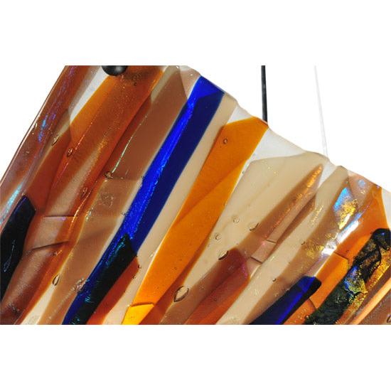 Meyda Lighting Oceano 29" 4-Light Inverted Pendant Light With Multi-Colored Shade Glass