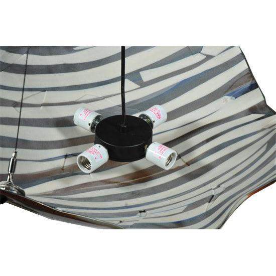 Meyda Lighting Oceano 29" 4-Light Inverted Pendant Light With Multi-Colored Shade Glass