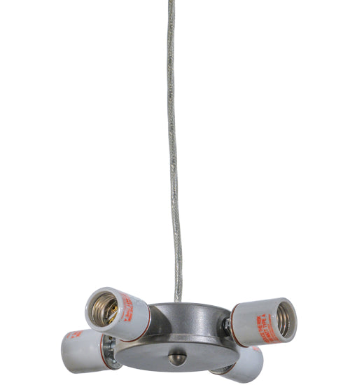 Meyda Lighting Oceano 30" 4-Light Nickel Inverted Pendant Light With Multi-Colored Shade Glass