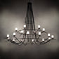 Meyda Lighting Octavia 108" 18-Light Solar Black Chandelier With White Statuario Idalight Shade