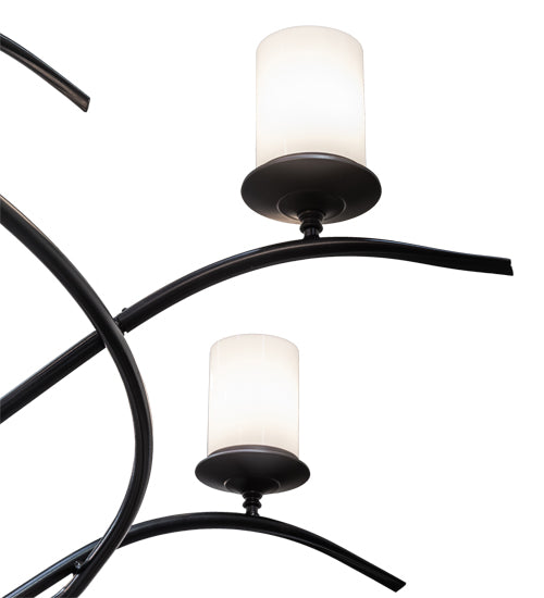 Meyda Lighting Octavia 108" 18-Light Solar Black Chandelier With White Statuario Idalight Shade