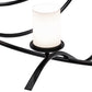Meyda Lighting Octavia 108" 18-Light Solar Black Chandelier With White Statuario Idalight Shade