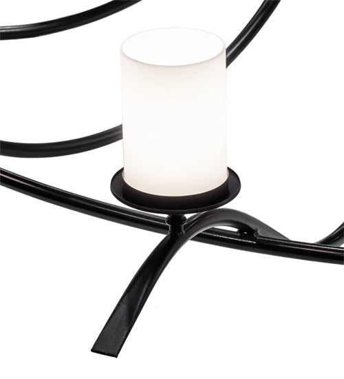 Meyda Lighting Octavia 108" 18-Light Solar Black Chandelier With White Statuario Idalight Shade