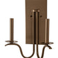 Meyda Lighting Octavia 14" 2-Light Brown Metallic Wall Sconce With Off White Textrene Shade