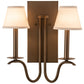 Meyda Lighting Octavia 14" 2-Light Brown Metallic Wall Sconce With Off White Textrene Shade