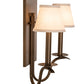 Meyda Lighting Octavia 14" 2-Light Brown Metallic Wall Sconce With Off White Textrene Shade