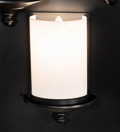 Meyda Lighting Octavia 14" 5-Light Solar Black Wall Sconce With White Statuario Idalight Shade