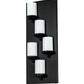 Meyda Lighting Octavia 14" 5-Light Solar Black Wall Sconce With White Statuario Idalight Shade
