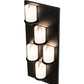 Meyda Lighting Octavia 14" 5-Light Solar Black Wall Sconce With White Statuario Idalight Shade