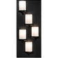 Meyda Lighting Octavia 14" 5-Light Solar Black Wall Sconce With White Statuario Idalight Shade