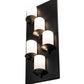 Meyda Lighting Octavia 14" 5-Light Solar Black Wall Sconce With White Statuario Idalight Shade
