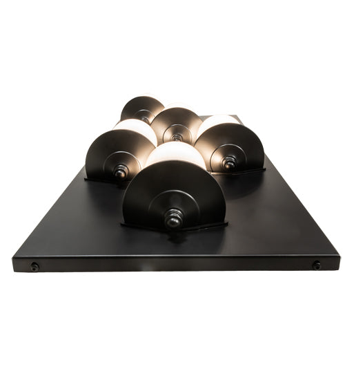 Meyda Lighting Octavia 14" 5-Light Solar Black Wall Sconce With White Statuario Idalight Shade