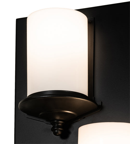 Meyda Lighting Octavia 14" 5-Light Solar Black Wall Sconce With White Statuario Idalight Shade