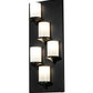 Meyda Lighting Octavia 14" 5-Light Solar Black Wall Sconce With White Statuario Idalight Shade