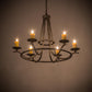 Meyda Lighting Octavia 36" 6-Light Antique Iron Ore Chandelier With Ivory Faux Candlelight