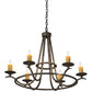Meyda Lighting Octavia 36" 6-Light Antique Iron Ore Chandelier With Ivory Faux Candlelight