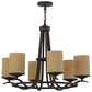 Meyda Lighting Octavia 36" 6-Light Antiquity Chandelier With Beige Tawnyrock Idalight Cylindres Shade