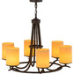 Meyda Lighting Octavia 36" 6-Light Antiquity Chandelier With Beige Tawnyrock Idalight Cylindres Shade