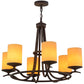 Meyda Lighting Octavia 36" 6-Light Antiquity Chandelier With Beige Tawnyrock Idalight Cylindres Shade