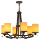 Meyda Lighting Octavia 36" 6-Light Antiquity Chandelier With Beige Tawnyrock Idalight Cylindres Shade