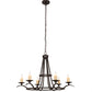 Meyda Lighting Octavia 36" 6-Light Cajun Spice Chandelier With Ivory Faux Candlelight