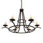 Meyda Lighting Octavia 36" 6-Light Cajun Spice Chandelier With Ivory Faux Candlelight