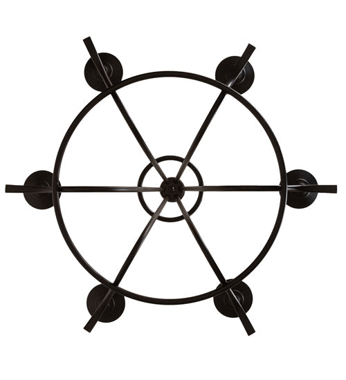Meyda Lighting Octavia 36" 6-Light Cajun Spice Chandelier With Ivory Faux Candlelight